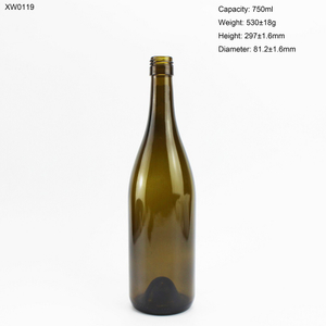 In Stock ODM Burgundy Screw Top Wine Bottle 750ml Dark Green